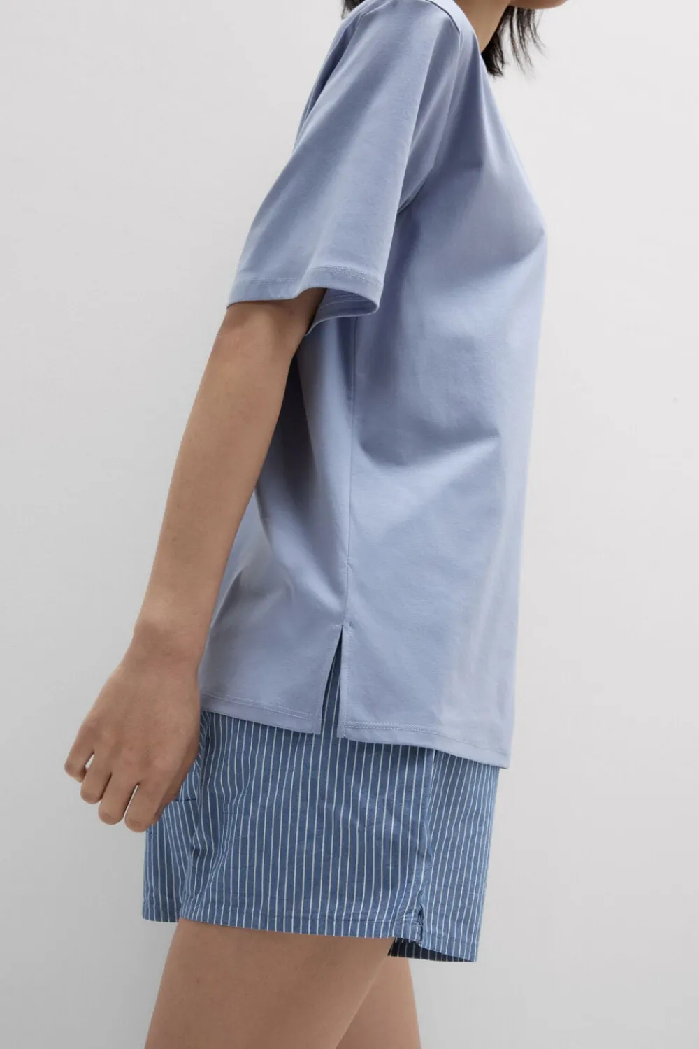 T-shirty|Bawełna>Intimissimi Koszulka z Krótkim rękawem z Elevated Cotton jasnoniebieski - 064k - breeze blue