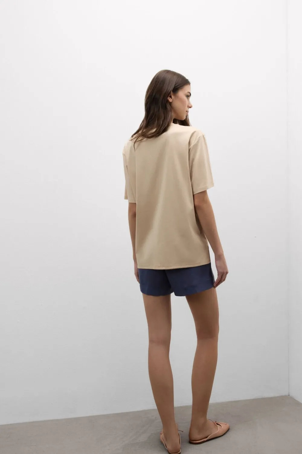 T-shirty|Bawełna>Intimissimi Koszulka z Krótkim rękawem z Elevated Cotton naturalny - 447j - mandorla beige