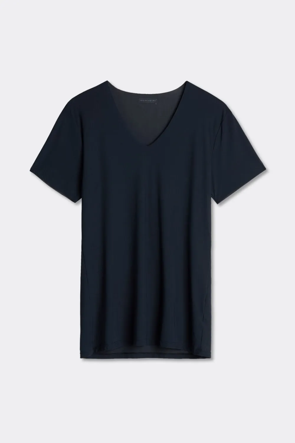 T-shirty>Intimissimi Koszulka z Mikrosiatki, z Niewykończonymi Brzegami niebieski - 800 - blu notte
