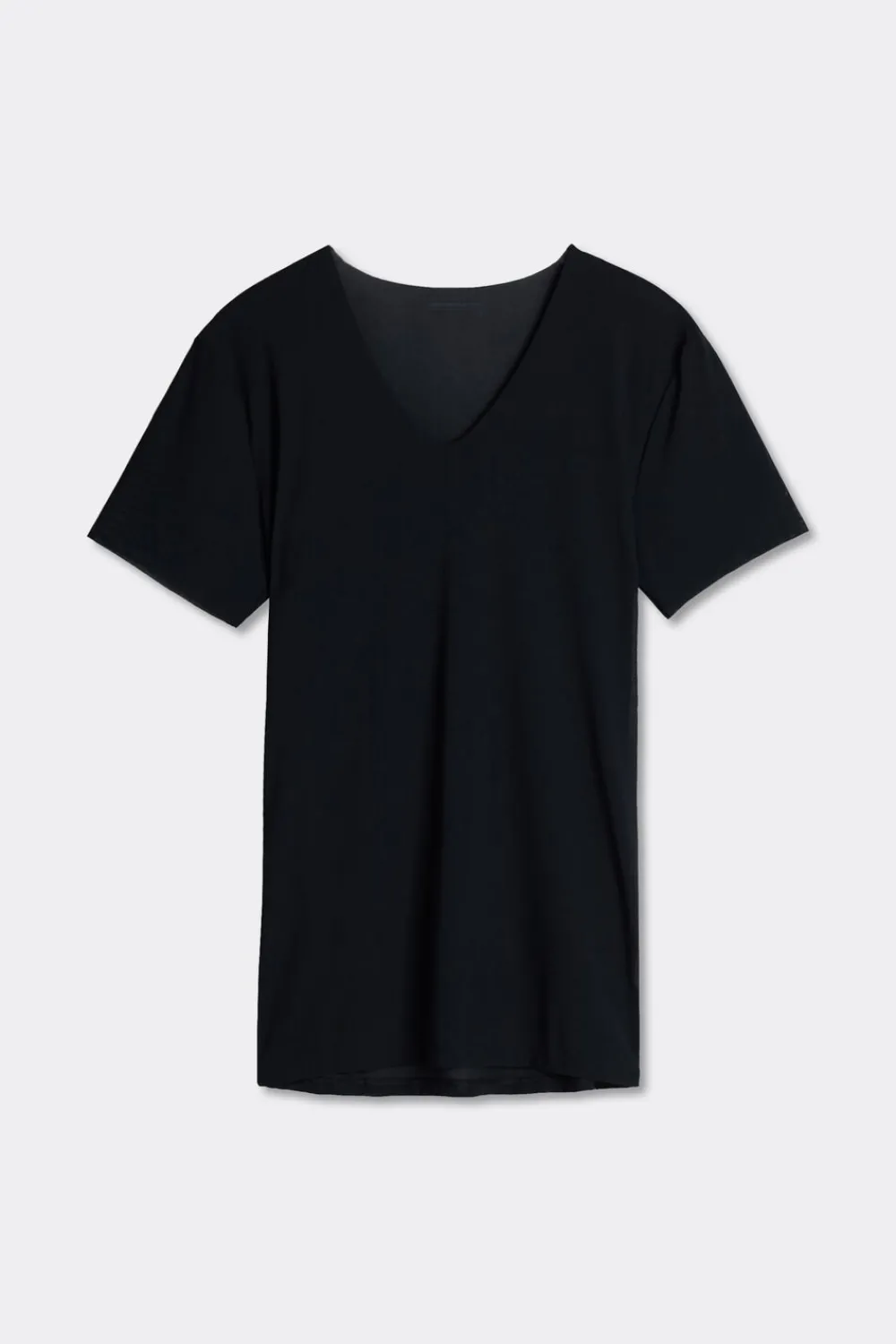 T-shirty>Intimissimi Koszulka z Mikrosiatki, z Niewykończonymi Brzegami czarny - 019 - czarny