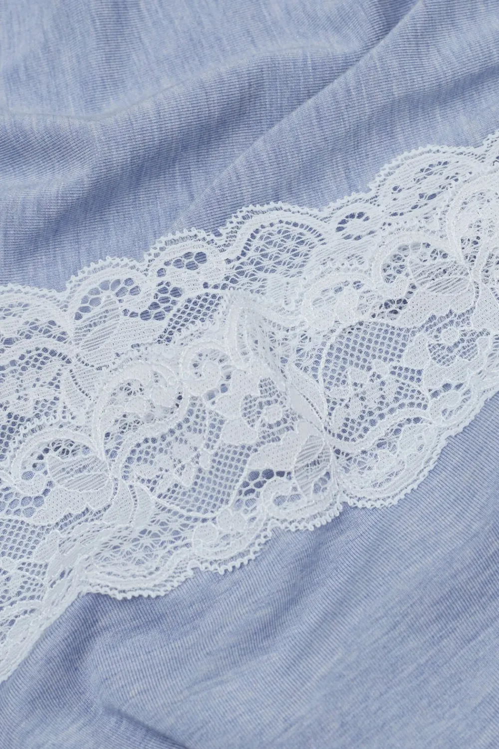Piżamy Krótkie|Zestawy Piżam>Intimissimi Krótka Piżama Koszulka z Modalu z Koronką niebieski - 069k - breeze blue melange
