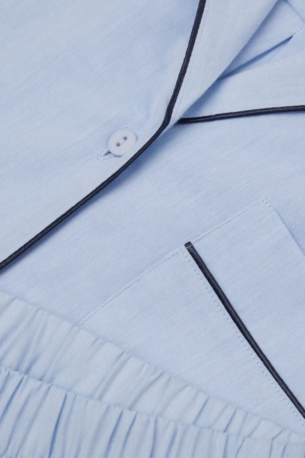 Odzież Domowa|Piżamy Krótkie>Intimissimi Krótka Piżama z Bawełny i Modalu Chambray NI niebieski - 067k - chambray blue