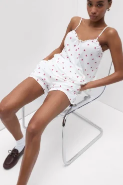 Piżamy Krótkie>Intimissimi Krótka Piżama z Koszulką na Ramiączkach z Bawełny Ultrafresh Sweet as a Berry - 114k - stampa berry