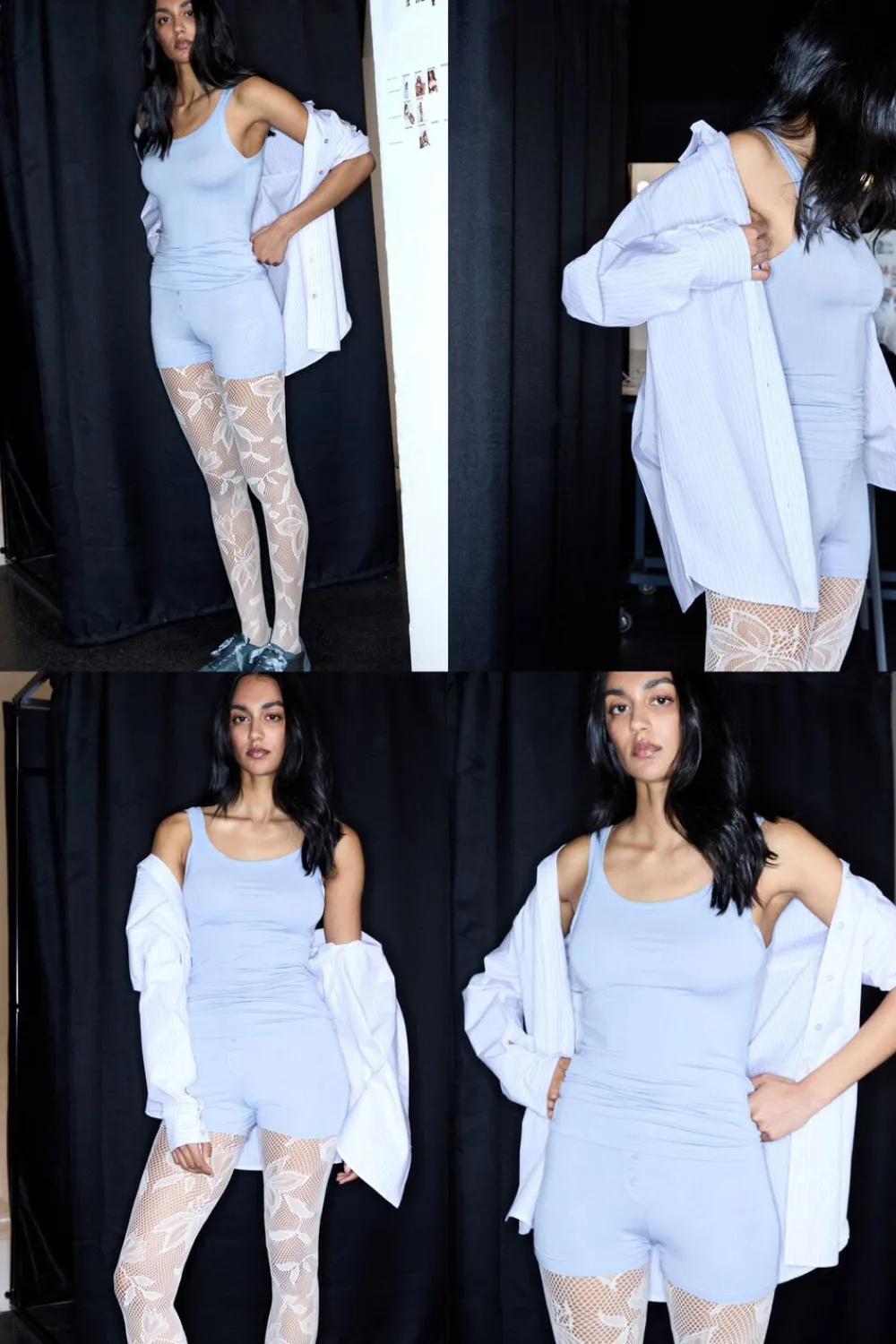 Odzież Domowa|Piżamy Krótkie>Intimissimi Krótka Prążkowana Piżama z Modalu Soft Lounge jasnoniebieski - 064k - breeze blue