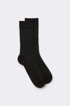 Skarpetki Krótkie>Intimissimi Krótkie Skarpetki z Bawełny Soft w Prążek czarny - 742j - nero/verde