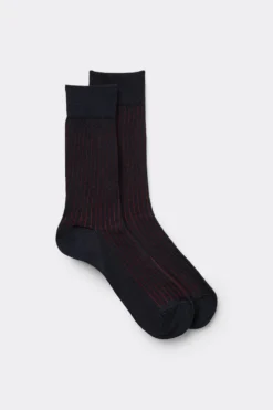Skarpetki Krótkie>Intimissimi Krótkie Skarpetki z Bawełny Soft w Prążek czerwony - 741j - blu scuro/rosso