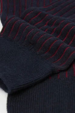 Skarpetki Krótkie>Intimissimi Krótkie Skarpetki z Bawełny Soft w Prążek czerwony - 741j - blu scuro/rosso