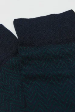 Skarpetki Krótkie>Intimissimi Krótkie Skarpetki z Bawełny Soft we Wzory wielobarwny - 740j - chevron blu scuro/verde
