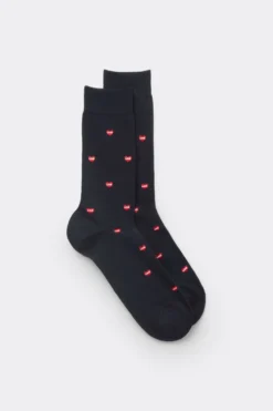 Skarpetki Krótkie>Intimissimi Krótkie Skarpety z Bawełny z nadrukiem - 091k - blu scuro cuore love