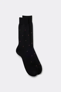 Skarpetki Krótkie>Intimissimi Krótkie Skarpety z Przędzy Fildekos z nadrukiem - 094k - nero peperoncini