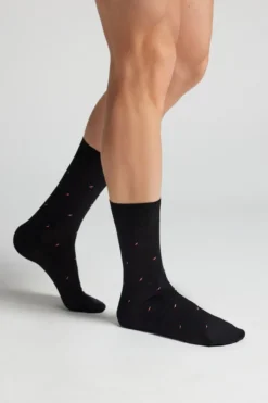 Skarpetki Krótkie>Intimissimi Krótkie Skarpety z Przędzy Fildekos z nadrukiem - 094k - nero peperoncini