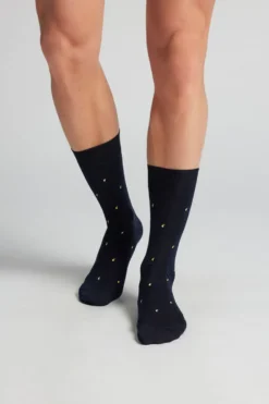 Skarpetki Krótkie>Intimissimi Krótkie Skarpety z Przędzy Fildekos z nadrukiem - 087k - blu scuro limoni