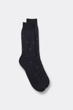 Skarpetki Krótkie>Intimissimi Krótkie Skarpety z Przędzy Fildekos z nadrukiem - 086k - blu scuro gelato