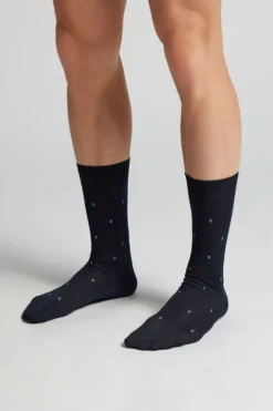 Skarpetki Krótkie>Intimissimi Krótkie Skarpety z Przędzy Fildekos z nadrukiem - 085k - blu scuro ancora