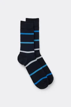 Skarpetki Krótkie>Intimissimi Krótkie Skarpety z Wzorzystej Przędzy Fildekos - 830j - blu scuro riga azzurri