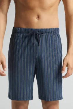 Spodnie|Stwórz Swój Zestaw>Intimissimi Krótkie Spodenki Bawełniane w Paski - 963i - riga blu