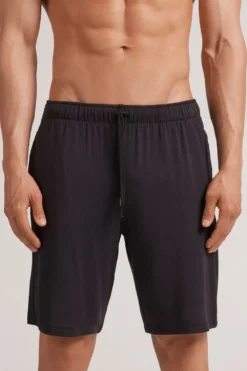 Spodnie|Soft Silk>Intimissimi Krótkie spodenki męskie z jedwabiu czarny - 019 - czarny
