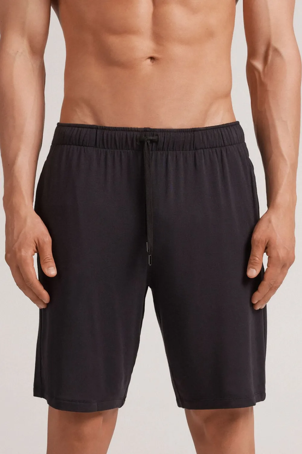 Spodnie|Soft Silk>Intimissimi Krótkie spodenki męskie z jedwabiu czarny - 019 - czarny