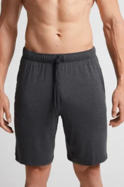 Spodnie|Soft Silk>Intimissimi Krótkie spodenki męskie z jedwabiu szary - 040 - grigio scuro melange