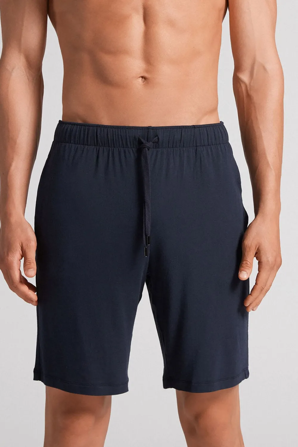 Spodnie|Soft Silk>Intimissimi Krótkie spodenki męskie z jedwabiu niebieski - 800 - blu notte