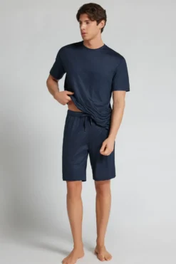 Spodnie|Premium Soft Technology>Intimissimi Krótkie Spodenki Premium Soft Technology niebieski - 490j - blu navy