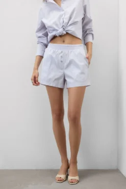 Odzież Domowa|Piżamy Krótkie>Intimissimi Krótkie Spodenki z Płótna Bawełnianego w Paski Love Me Tender fioletowy - 116k - riga lilla