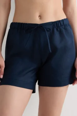 Legginsy / Spodnie|Len>Intimissimi Krótkie Spodenki zPłótna Lnianego The Pure Linen niebieski - 243j - sailor blue
