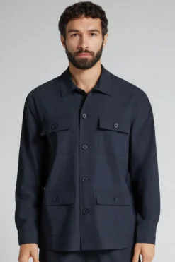 Marynarki / Kurtki>Intimissimi Kurtka Safari Non Iron niebieski - 884j - niebieski