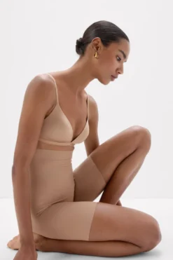Bokserki|Z Wysokim Stanem>Intimissimi Lekko Modelujące Spodenki Bawełniane zWysokim Stanem naturalny - 417i - cappuccino