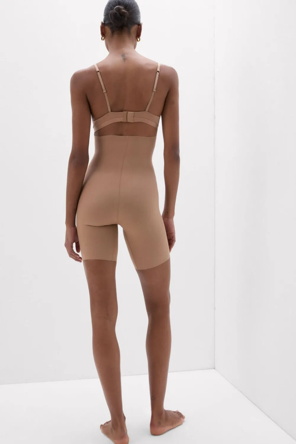 Bokserki|Z Wysokim Stanem>Intimissimi Lekko Modelujące Spodenki Bawełniane zWysokim Stanem naturalny - 417i - cappuccino
