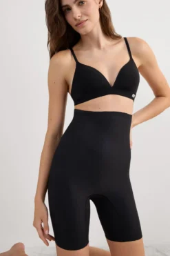 Bokserki|Z Wysokim Stanem>Intimissimi Lekko Modelujące Spodenki Bawełniane zWysokim Stanem czarny - 019 - czarny