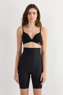 Bokserki|Z Wysokim Stanem>Intimissimi Lekko Modelujące Spodenki Bawełniane zWysokim Stanem czarny - 019 - czarny