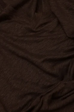 T-shirty|Len>Intimissimi Lniana Bluzka zKrótkim Rękawem iDekoltem wSerek The Pure Linen brązowy - 705j - brąz mokka