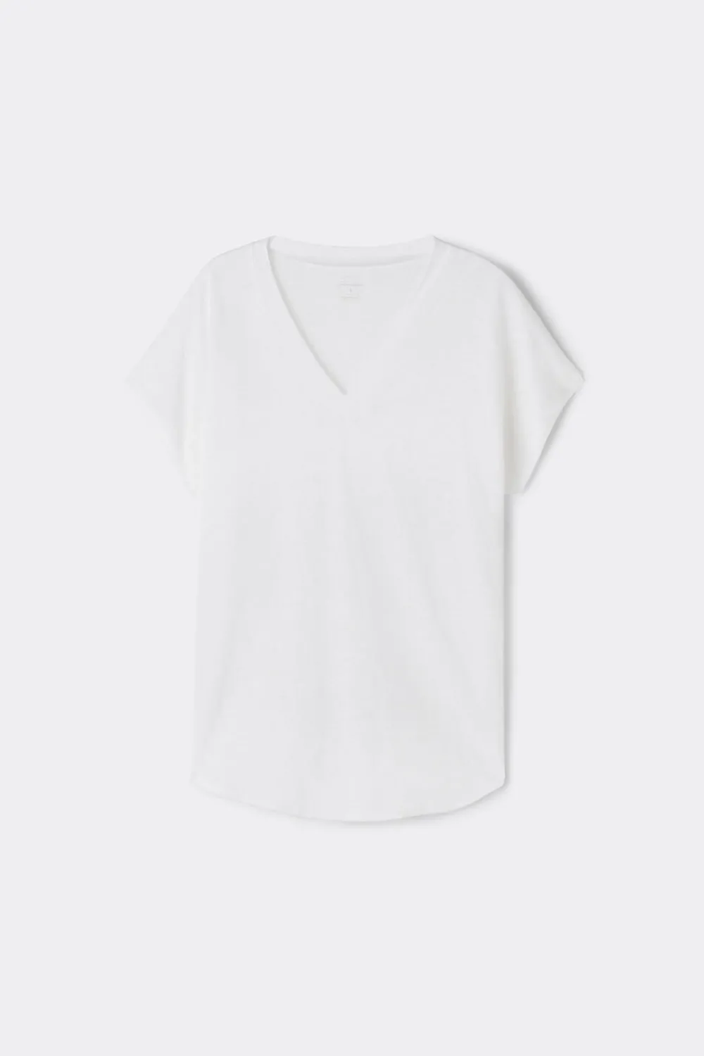 T-shirty|Len>Intimissimi Lniana Bluzka zKrótkim Rękawem iDekoltem wSerek The Pure Linen biały - 001 - biały