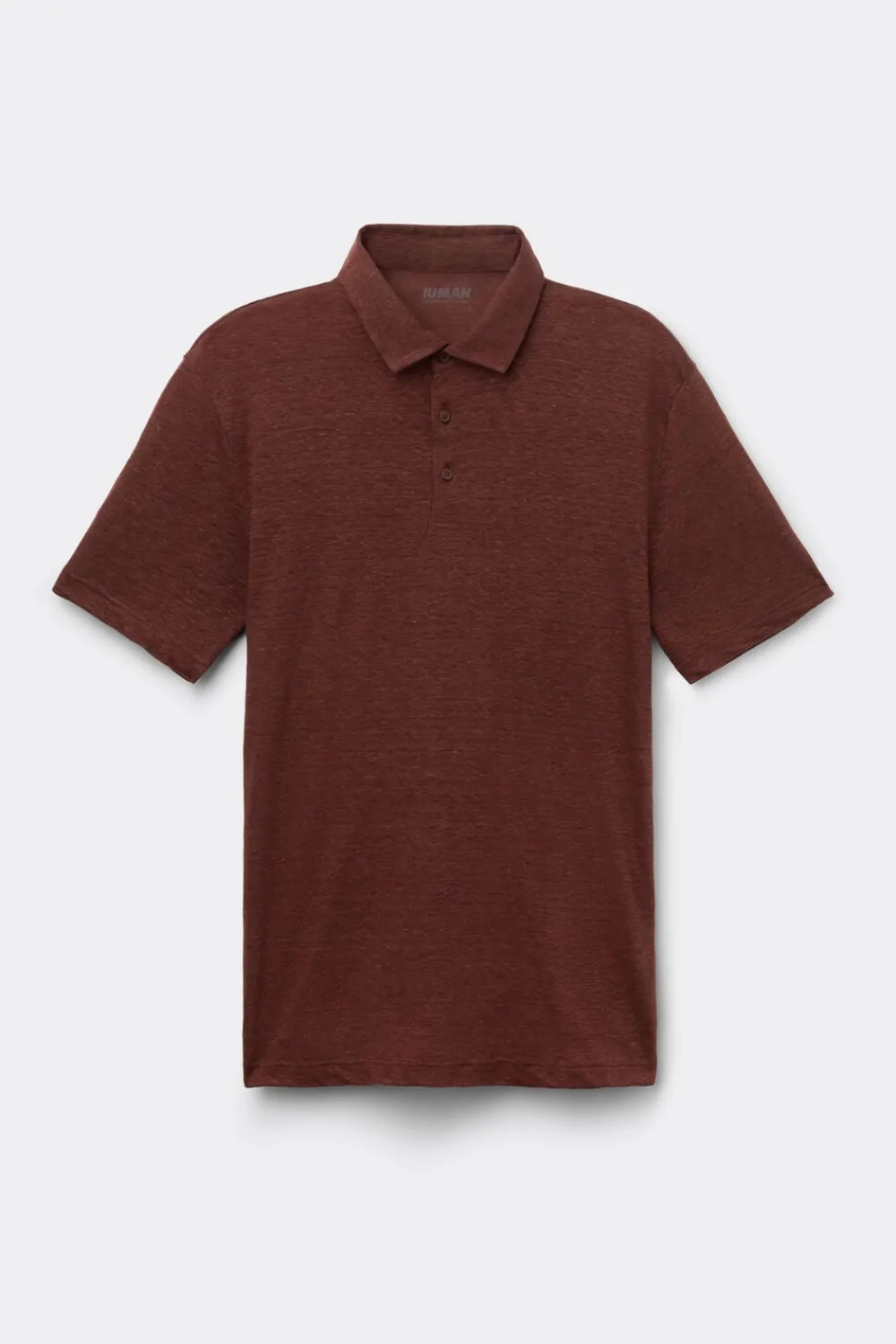 Polo|Len>Intimissimi Lniana Koszulka Polo z Krótkim Rękawem brązowy - 128k - rosso india