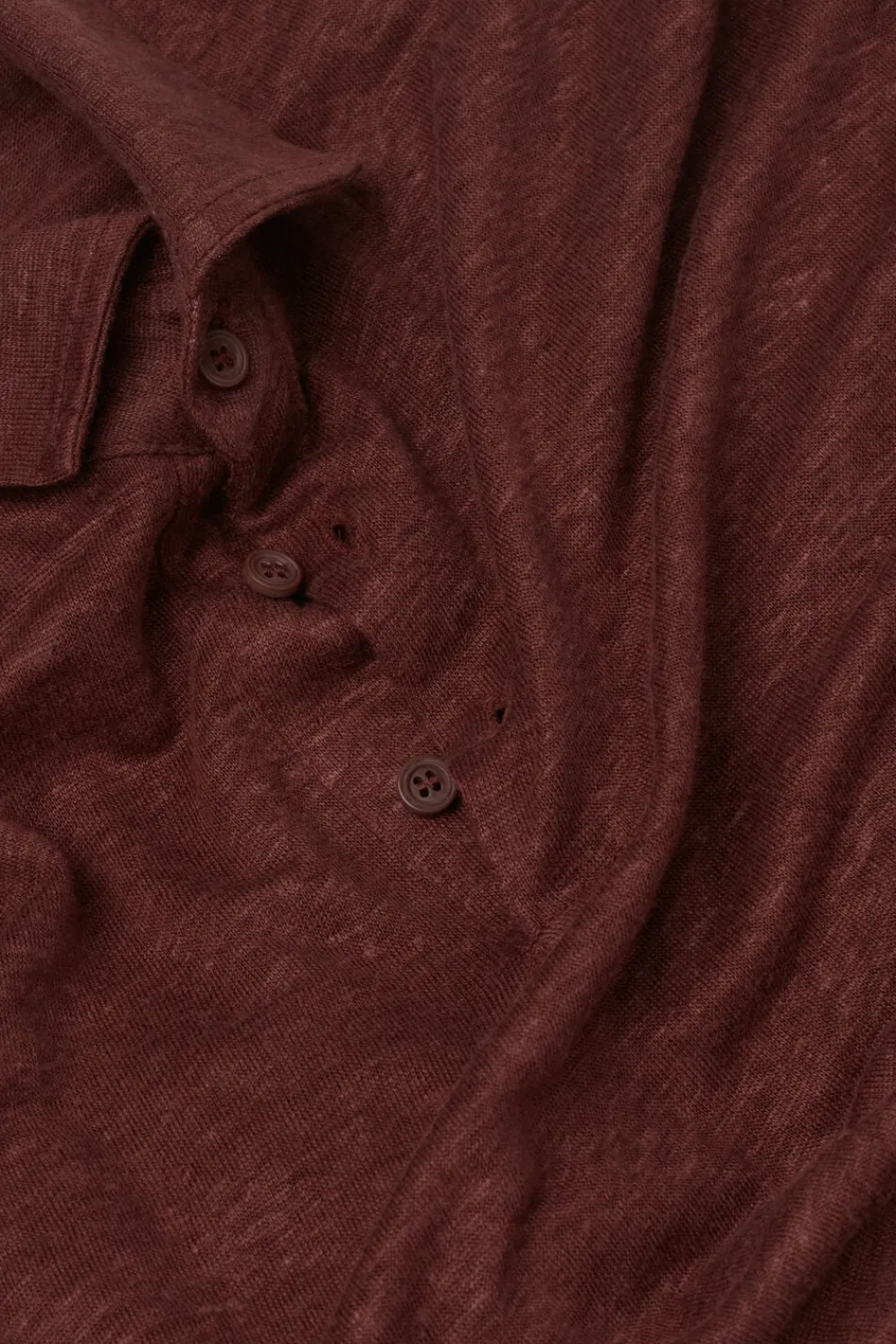 Polo|Len>Intimissimi Lniana Koszulka Polo z Krótkim Rękawem brązowy - 128k - rosso india