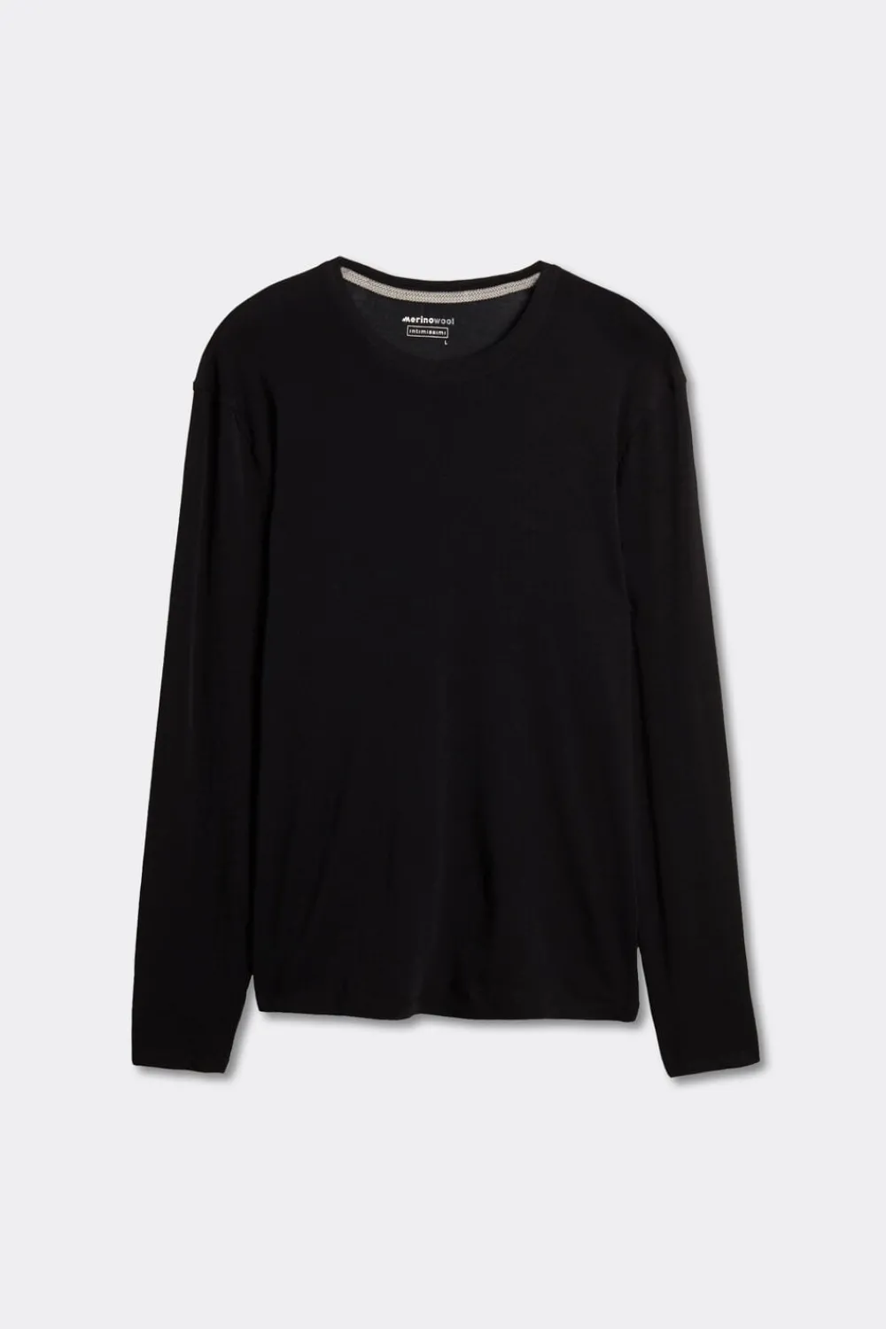 Bluzki Z Długim Rękawem|Wełna Merino>Intimissimi Longsleeve męski z wełny merino czarny - 019 - czarny