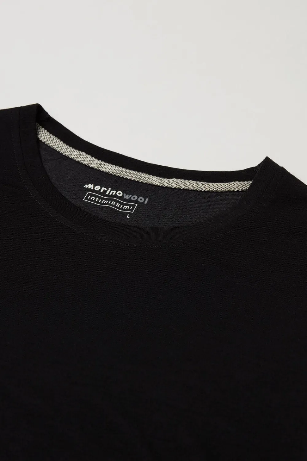 Bluzki Z Długim Rękawem|Wełna Merino>Intimissimi Longsleeve męski z wełny merino czarny - 019 - czarny