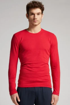 Bluzki Z Długim Rękawem|Kolekcja Termiczna Z Kaszmirem>Intimissimi Longsleeve z Modalu z Kaszmirem z Dekoltem Pod Szyję czerwony - 887 - czerwony