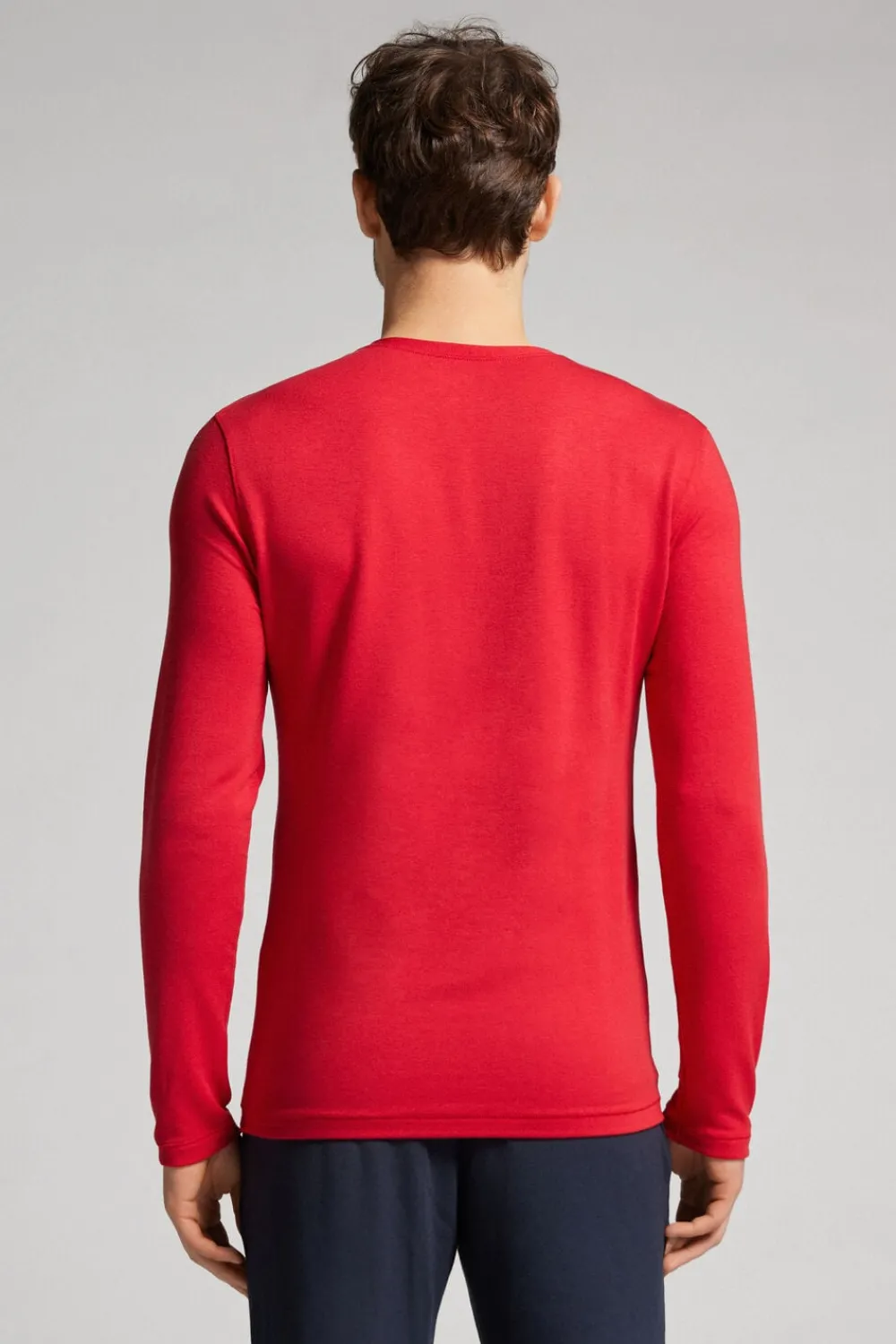 Bluzki Z Długim Rękawem|Kolekcja Termiczna Z Kaszmirem>Intimissimi Longsleeve z Modalu z Kaszmirem z Dekoltem Pod Szyję czerwony - 887 - czerwony