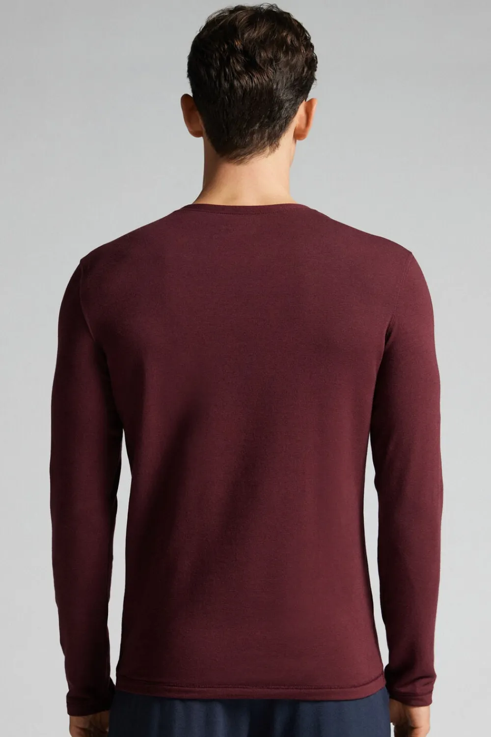 Bluzki Z Długim Rękawem|Kolekcja Termiczna Z Kaszmirem>Intimissimi Longsleeve z Modalu z Kaszmirem z Dekoltem Pod Szyję burgundia - 405j - burgundy