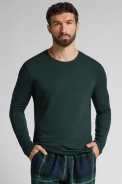 Bluzki Z Długim Rękawem|Kolekcja Termiczna Z Kaszmirem>Intimissimi Longsleeve z Modalu z Kaszmirem z Dekoltem Pod Szyję zielony - 132j - verde scuro
