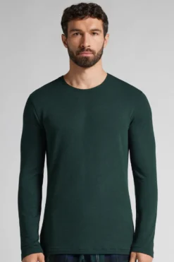 Bluzki Z Długim Rękawem|Kolekcja Termiczna Z Kaszmirem>Intimissimi Longsleeve z Modalu z Kaszmirem z Dekoltem Pod Szyję zielony - 132j - verde scuro