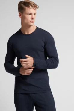 Bluzki Z Długim Rękawem|Kolekcja Termiczna Z Kaszmirem>Intimissimi Longsleeve z Modalu z Kaszmirem z Dekoltem Pod Szyję niebieski - 800 - blu notte