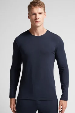 Bluzki Z Długim Rękawem|Kolekcja Termiczna Z Kaszmirem>Intimissimi Longsleeve z Modalu z Kaszmirem z Dekoltem Pod Szyję niebieski - 800 - blu notte