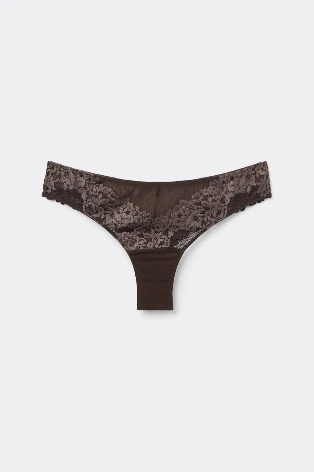 Brazyliany|Koronka>Intimissimi Majtki Brazyliany Koronkowe: Pretty Flowers - 705j - brąz mokka