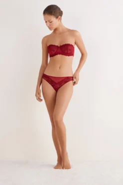 Brazyliany|Koronka>Intimissimi Majtki Brazyliany Koronkowe: Pretty Flowers czerwony - 9888 - ceralacca