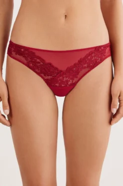 Brazyliany|Koronka>Intimissimi Majtki Brazyliany Koronkowe: Pretty Flowers czerwony - 9888 - ceralacca