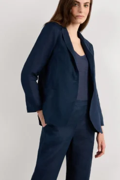Kardigany / Marynarki|Len>Intimissimi Marynarka zPłótna Lnianego The Pure Linen - 243j - sailor blue
