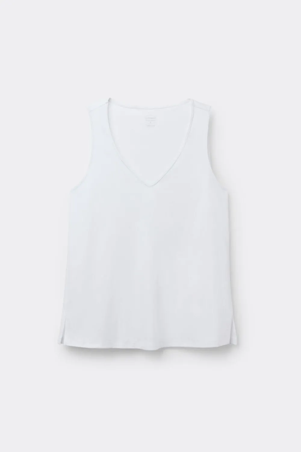 Topy|Bawełna>Intimissimi Podkoszulka z bawełny Elevated Cotton z Dekoltem w Serek biały - 001 - biały